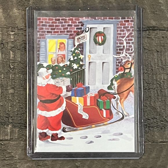 1991 Pro Set #NNO Santa Clause Card (2) + 1991 Score #737 American Flag Card (1) - Picture 3 of 8